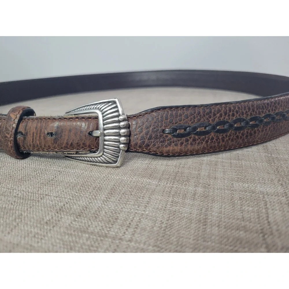Ariat Mens Brown Full Grain Leather Western Belt 44 Limited Edition Buckle 2007